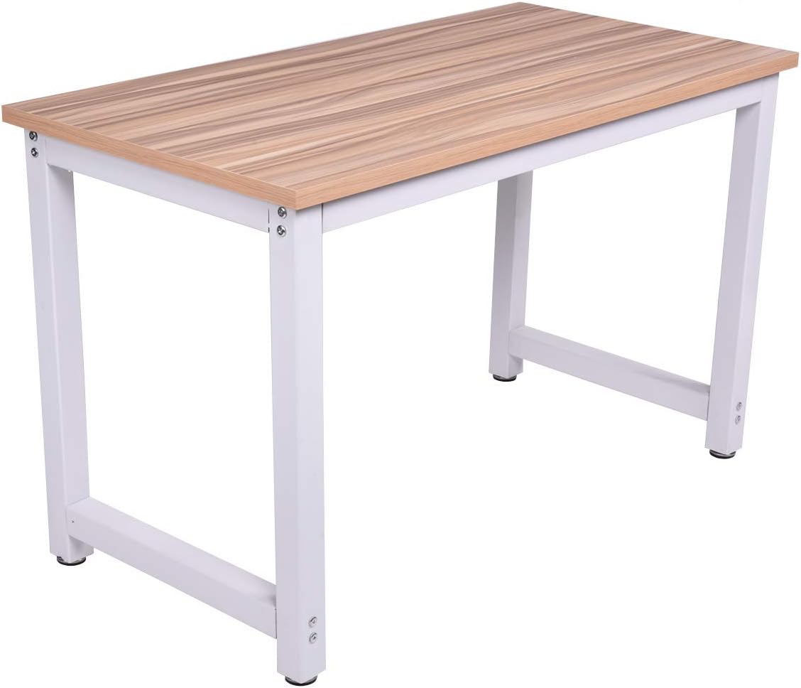 HOMGX 47' Computer, PC Laptop Study Writing Desk, Workstation and Dining Table, Suitable for Home and Office (Natural)