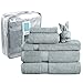 Sable Luxury Bathroom Towel Sets, 6 Piece-Gray