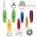 HULLR 8 Piece Kitchen Gadgets Stainless Steel Tools Set Includes Rotating Stand