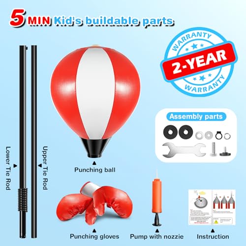 Punching Bag for Kids, Kids Boxing Bag with Stand, 3 4 5 6 7 8 9 10