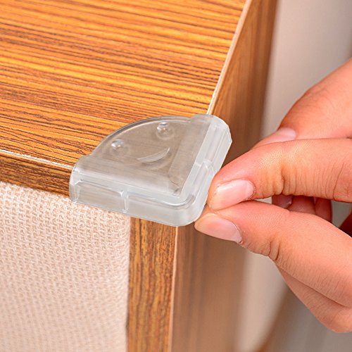 Anpatio 20Pcs Baby Safety Table Edge Guard Protector Anti-Collision Thick Soft Impact Rubber Clear Corner Cushion for Home Kitchen Office Desk Bed Cupboard Furniture Edge with 3M Adhesive - Thumbnail 3
