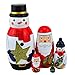 WOVTE Cutie Lovely White Snowman Santa Claus Christmas Tree Nesting Dolls Matryoshka Madness Russian Doll Popular Handmade Kids Girl Gifts Toy Set of 5