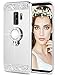 Caka Galaxy S9 Plus Case, Galaxy S9 Plus Glitter Case Mirror Series Luxury Cute Shiny Bling Mirror Makeup Case for Girls with Ring Kickstand Diamond TPU Case for Samsung Galaxy S9 Plus (Silver)