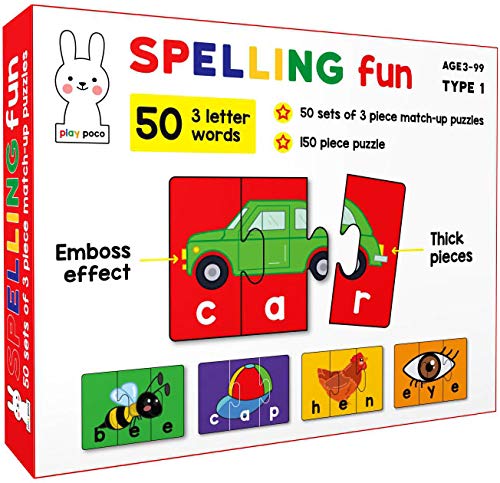 play poco spelling fun type 1 150 piece spelling puzzle learn to spell 50 three letter words beautiful colorful pictures age 4 vmedianetwork spell 50 three letter words