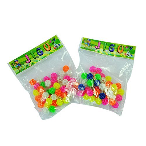 bargain house 2 Bags Colorful Plastic Clip Spoke Bicycle Beads