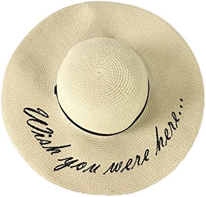 Fashion Culture Women's 'Wish You Were Here' Floppy Sun Hat, Natural