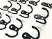 20 Pieces Double Prong Robe Hook Rustic Hooks Retro Cloth Hanger Coat Hanger Heavy Duty Double Prong Coat Hooks Wall Mounted Utility Hook with 44 Pieces Screws (Black Color)