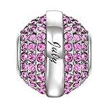 Soufeel July Birthstone Rose Red Swarovski Crystal Charm 925 Sterling Silver Bead Fit European Bracelet, Romantic Gifts for Mom, Wife, Girlfriend, Daughter, Friends on Birthday,Anniversary,Valentines Day, Graduations, Mother's Day and Christmas Day