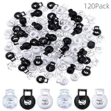120 Pieces Plastic Cord Locks Single Hole Spring