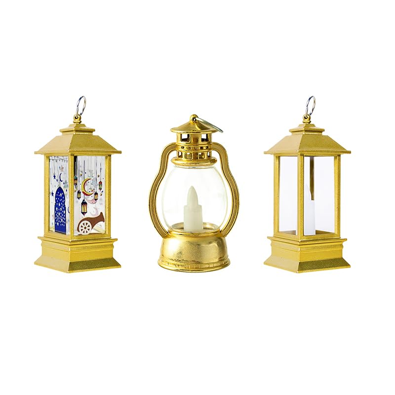 PVT International Eid Mubarak LED Lights 4 PCS, 3D Moon Star Night Light Set, Islamic Festival Lamps, Ramadan Mubarak Table Lights for Home, Outdoor, Party Decor