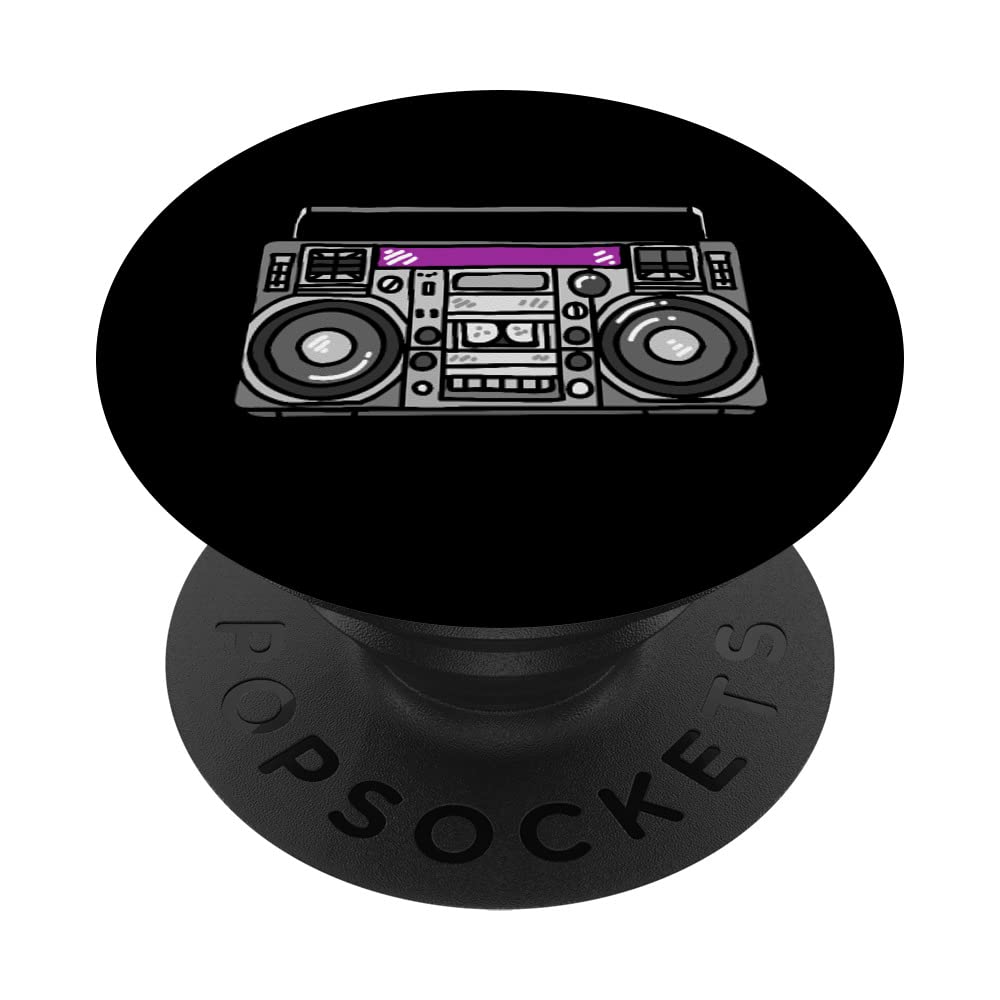Funny 80's Boombox Cassette Retro Vintage Music Player Men PopSockets Swappable PopGrip