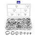 WMYCONGCONG 80 PCS Stainless Steel Single Ear Hose Clamp 7-21mm Crimp Hose Clamps Cinch Rings Pinch Fitting Tool for Securing Pipe Hoses and Automotive Use