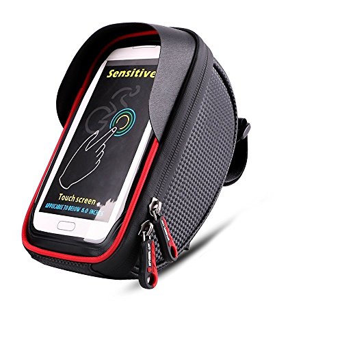 TaoXiong Waterproof Touch Screen Bicycle Phone Handbar Bag,Handlebar Holder GPS When Cycling for iPhone 7 Plus 6s 6 Plus 5s 5 / Samsung Galaxy s7 s6 Note 7 Cellphone Below 6.0 Inch with Sun Visor