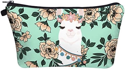 Llamazing Womens Cosmetic Bag Makeup Hand Bag Pencil Case Coin Purse (Llamaste Rose)