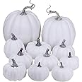 Artificial White Pumpkins Bulk Faux Harvest Pumpkins for Fall Wedding Thanksgiving Halloween Seasonal Holiday Tabletop Decora
