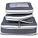Tripley Compression Packing Cubes with Space-Saving Double Zipper, Set of 3 Durable Compression Cubes (Grey / White)