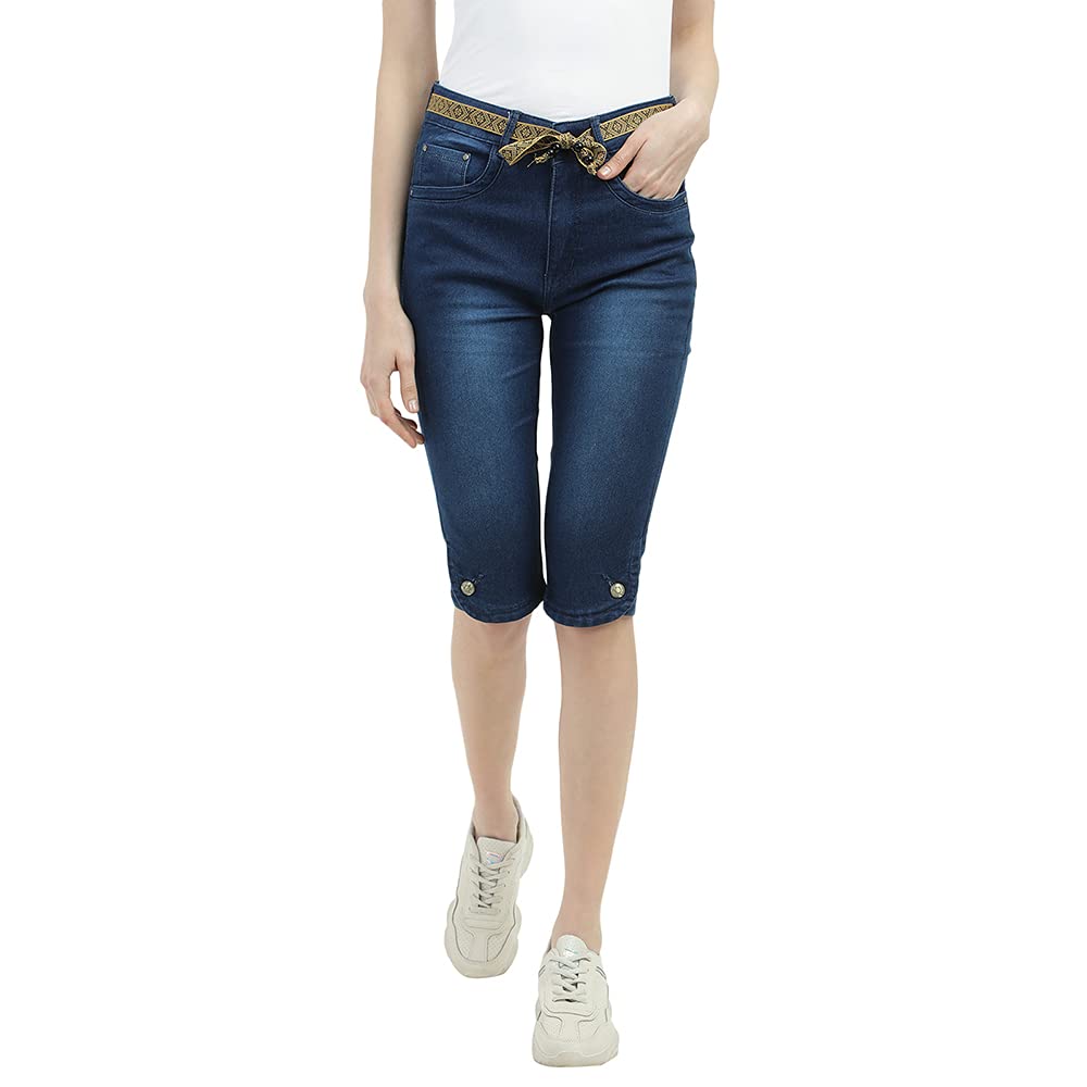 Buy V2 VALUE & VARIETY Women's Cotton Denim Capris (1121054866) at Amazon.in