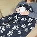 Evelots Fleece Pet Blanket, Black/White, 60x40