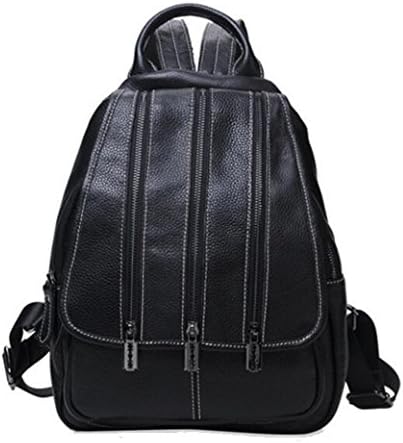 Pinshang Genuine Leather Backpacks For Women And Men Casual Handbags Black