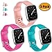 GEAK Sports Bands for Fitbit Versa/Fitbit Versa 2/Fitbit Versa Lite,Soft Waterproof Wristbands Accessories Compatible Fitbit Versa Smartwatch for Women Men,3 Pack,Small Peach/Rose/Teal