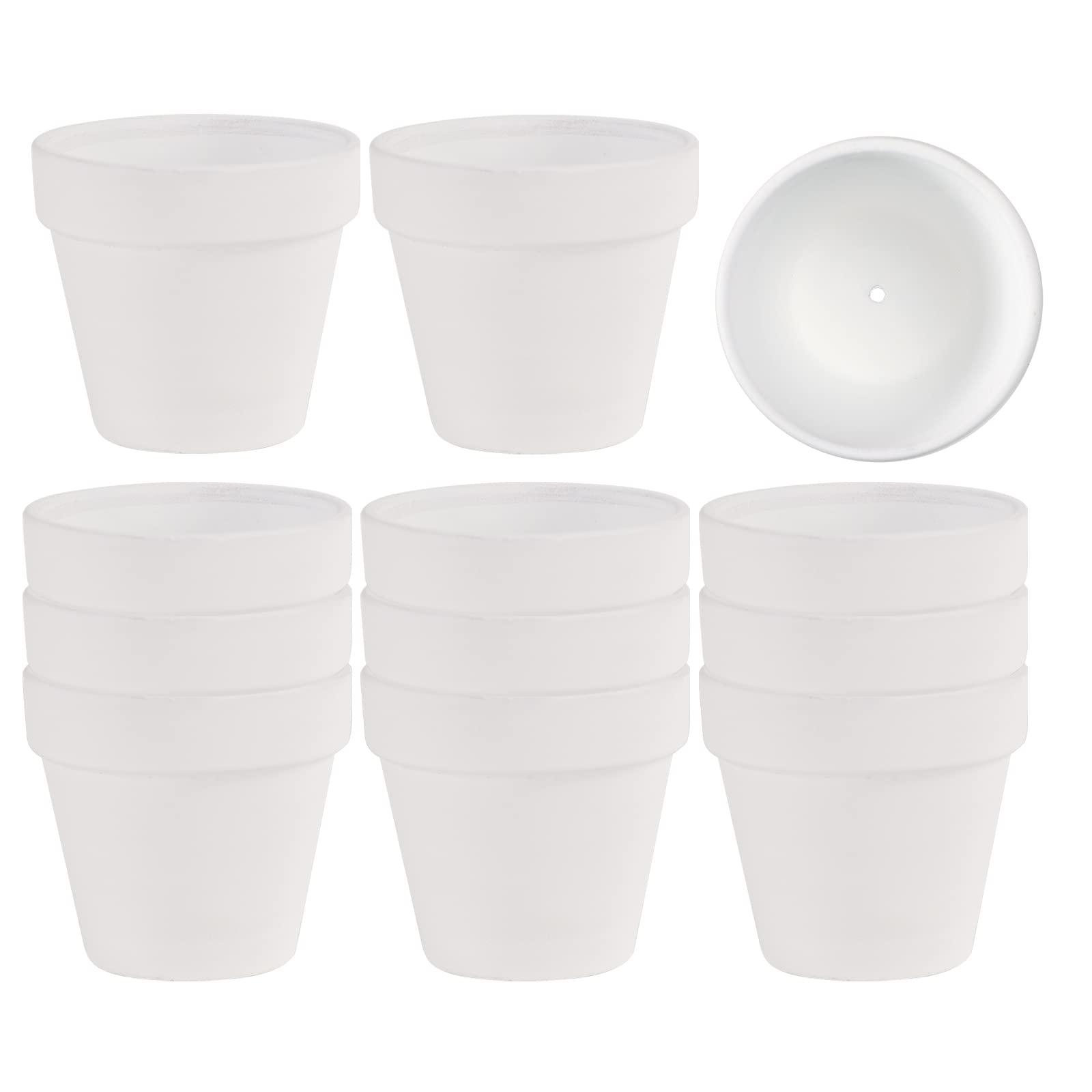 Photo 1 of 12 PCS Small Mini White Clay Pots with Drainage Holes, 2.5inch Terra Cotta Pot Clay Ceramic Pottery Planter,Succulent Nursery Pot/Cactus Plant Pot,for Indoor/Outdoor Plants,Crafts,Wedding Favor
