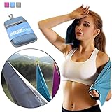 Outdoor Fast Drying Microfiber sports Towel Easy to Carry and Ultra Light for Camping, Travel, Running, Yoga, Fitness, Golf 1 Pack/2 Pack
