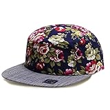 City Hunter Cn900 Rose Garden 5 Panel Hats - Navy