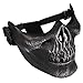 Coofit Skull Skeleton Airsoft Hunting Biker Ski Half Face Protect Gear Mask Guard (Black & Sliver)
