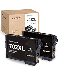 ZIPRINT Remanufactured Ink Cartridge Replacement for Epson 702XL 702 XL T702 T702XL use for Workforce Pro WF-3720 WF-3730 WF-3733 WF-3720DWF WF-3733AIO Printer (Black, 2-Pack)