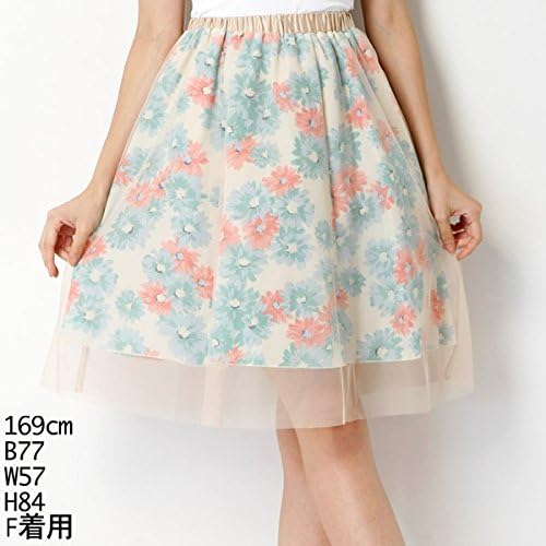 Amazon ハニーバンチ Honey Bunch スカート 花柄チュール重ねスカート 13ベージュ F スカート 通販