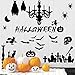 45 Pcs Halloween Wall Decals Large Removable Wall Stickers Black Window Clings Pumpkins Spooky Cemetery Castle Skeleton Spider Cats Ghost Candlestick Witch and Bats Tomb for Halloween Party Decoration
