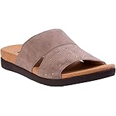 REVITALIGN Women's Lucy Stud Slide Sandal, Fossil, 8 Wide