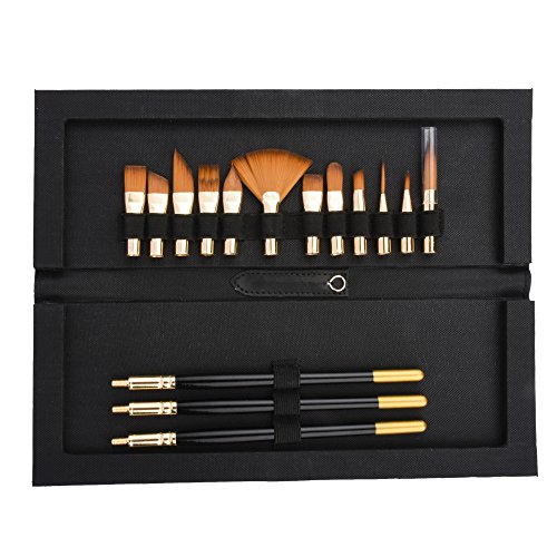 Fabart-15-Piece-Interchangeable-Artist-Paint-Brushes-for-Watercolor-Acrylics-Oils-Face-Painting