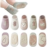 BEHELE Baby Floor Socks with Grips Non-skid Toddler Newborn Infant Non Slip Unisex Boy Girl Ankle Indoor Gripper Socks