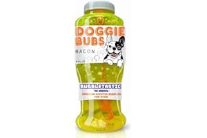 Bubbletastic Bubbles for Dogs - 8oz Bottle of Bacon Bubble Solution - 100% Non Toxic, Tear Free, USA