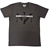 Men's Nine Inch Nails Icon &amp; Logo T-Shirt Charcoal Grey