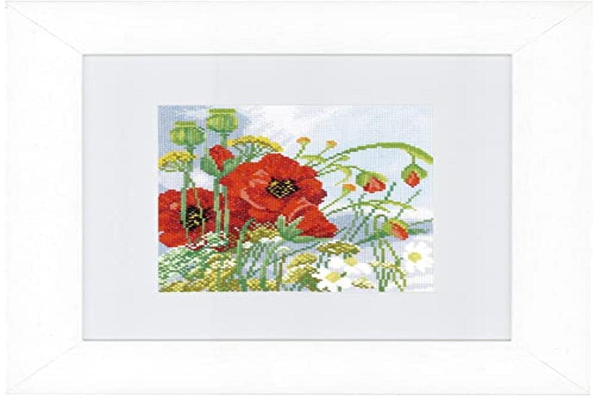 Lanarte Counted Cross Stitch Kit: Poppies (Aida,W), NA, 8.5 x 18.5cm