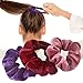 Tomight 18 Pcs Hair Scrunchies Velvet Chiffon Elastic Hair Bands with 18 Assorted Colors Scrunchies for Women Girls