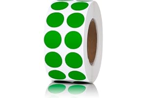 LUCKYHERN Pack of 2000 Round Color Coding Circle Dots Stickers Labels (1/2", Green)