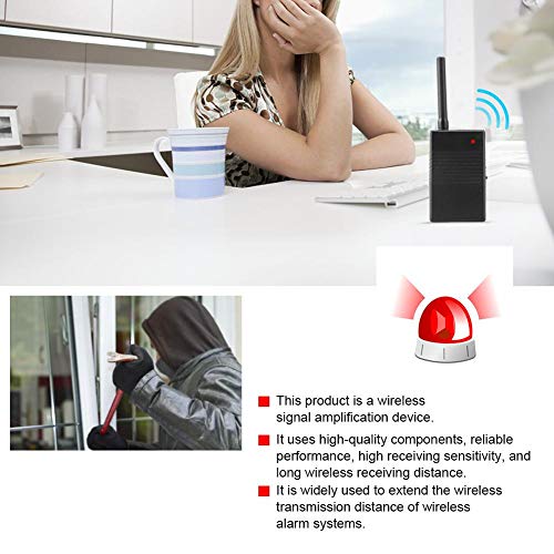 Wireless Signal Repeater, 433MHz Wireless Signal Repeater Amplifier for Wireless Alarm System Easy to Install(US Plug)
