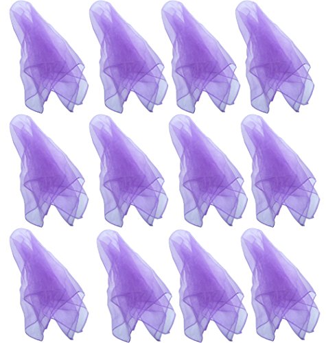 HoerevJuggling & dance scarves - Pack of 12 - (approx. 24"x24"),Single Colors
