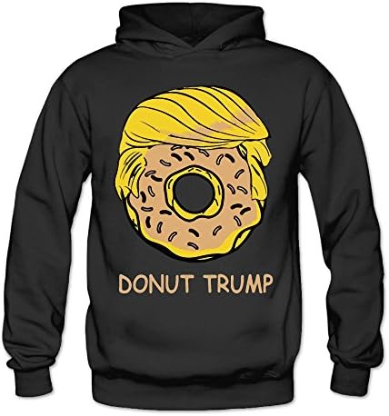 Funny Donut Trump Face Classic Women's Hooded Hoodies Black L