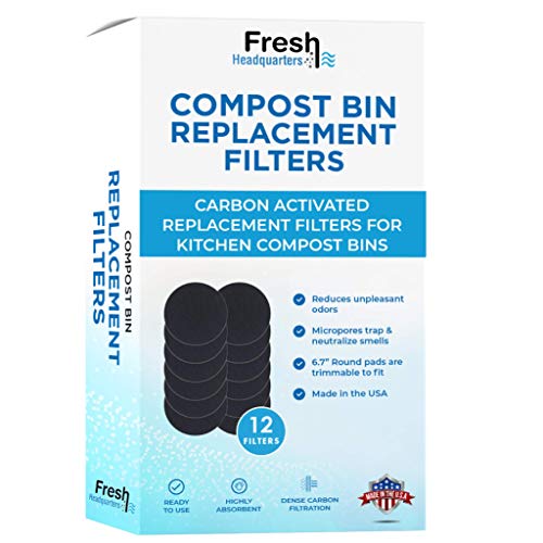 FRESH HEADQUARTERS 12 Piece Compost Bin Filters Replacement Set for