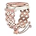 TRUMiRR Watchband for Vivomove HR Rose Gold Women, Bling Hollow Stainless Steel Watch Band Quick Release Strap Jewelry Bangle Wristband for Garmin Venu/Luxe/Style
