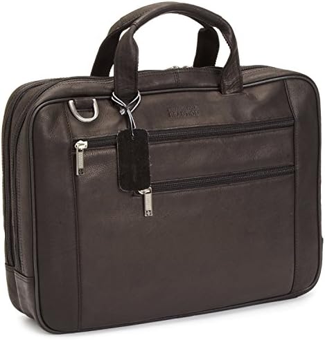 Kenneth Cole Reaction 17" Leather Laptop Briefcase in Black