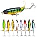 GUFIKY Fishing Lures Whopper Plopper 4.0 inch/0.5 oz with Rotating Spins Tail for Bass，Trout ，Walleye，Pike and Musky Topwater Floating Hard Baits Swimbaits with Barb Treble Hooks