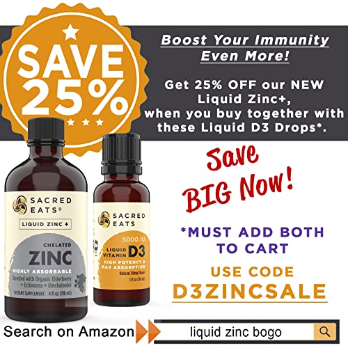 Organic Liquid Vitamin D Drops for Adults & Kids 5000 IU and Up (1000