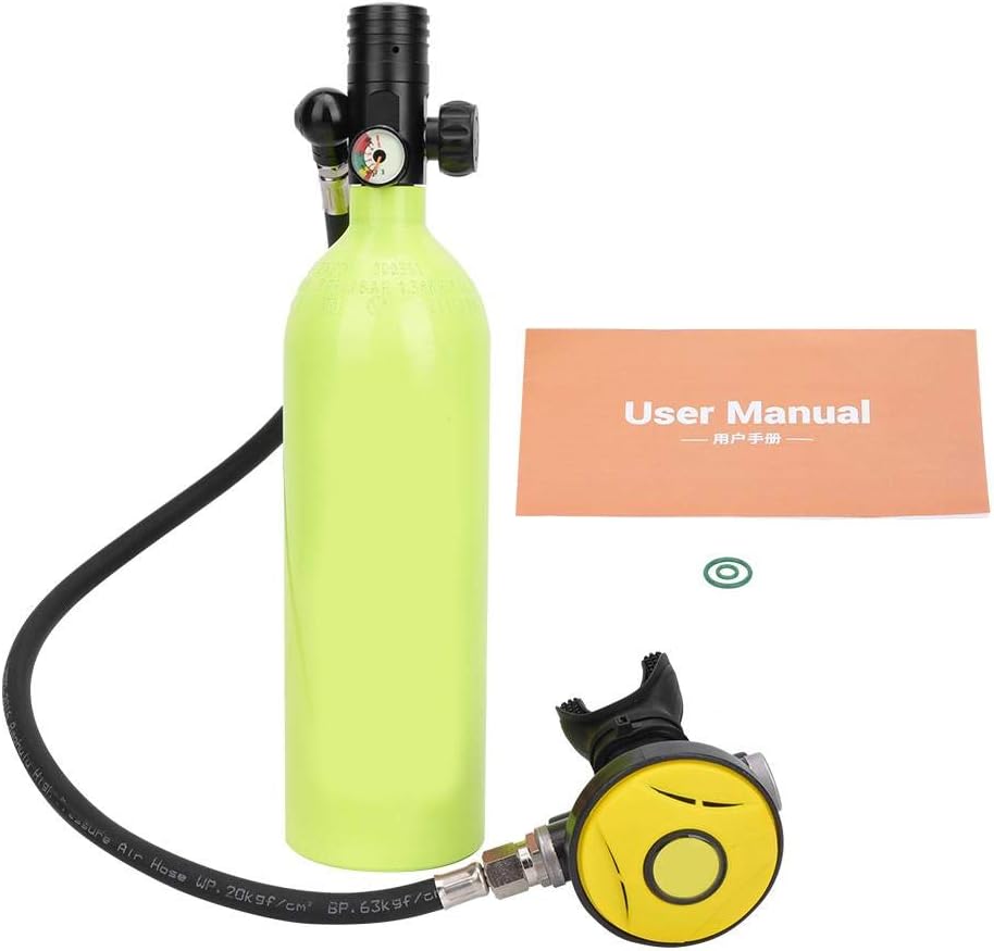 Mini Scuba Tank, Aviation Aluminum 1L Diving Oxygen Tank 360 Degree