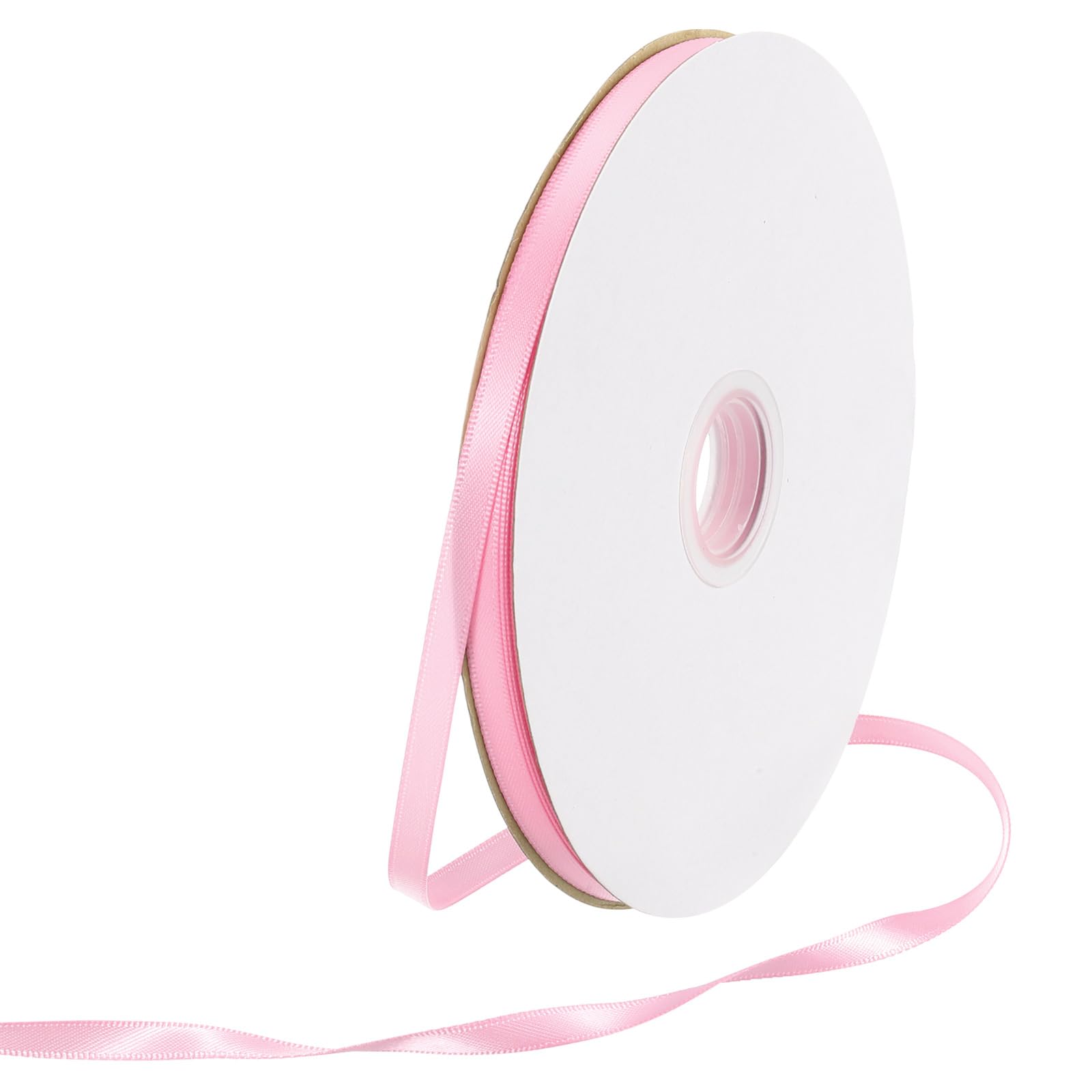 Rebower 6mm Satin Ribbon 91m Thick Double Face Grosgrain Silk Ribbon, [for Gift Wrapping, Hair Bows, Wedding, Cake, Flower] - 100 Yard/300ft/ Coral Pink — image 1
