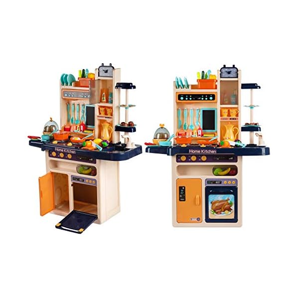 Kinderplay Kinderküche Spielküche Spielzeugküche Küchenset - Licht, Wasser, Dampf, Ton, 65 Küchenzubehör, Die Höhe… – Bild 3